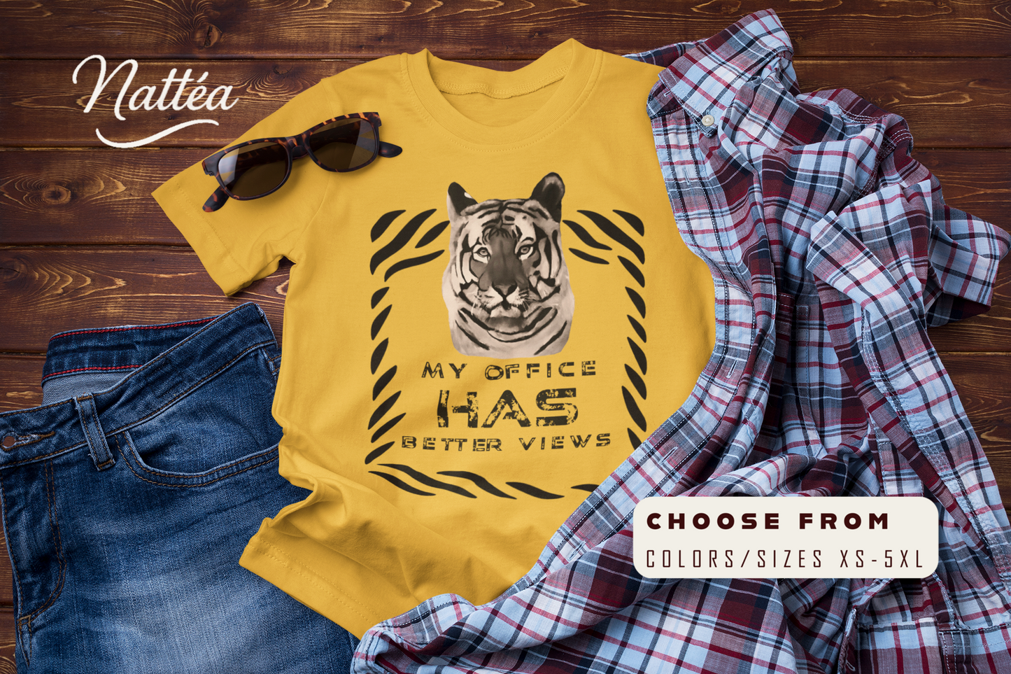 My Office Has Better Views T-Shirt – Funny Tiger Adventure Tee