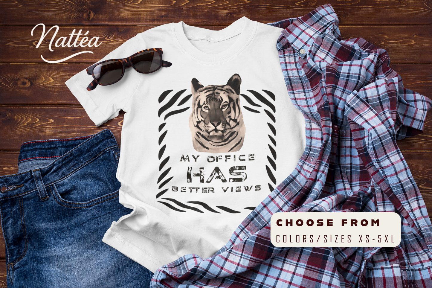 My Office Has Better Views T-Shirt – Funny Tiger Adventure Tee