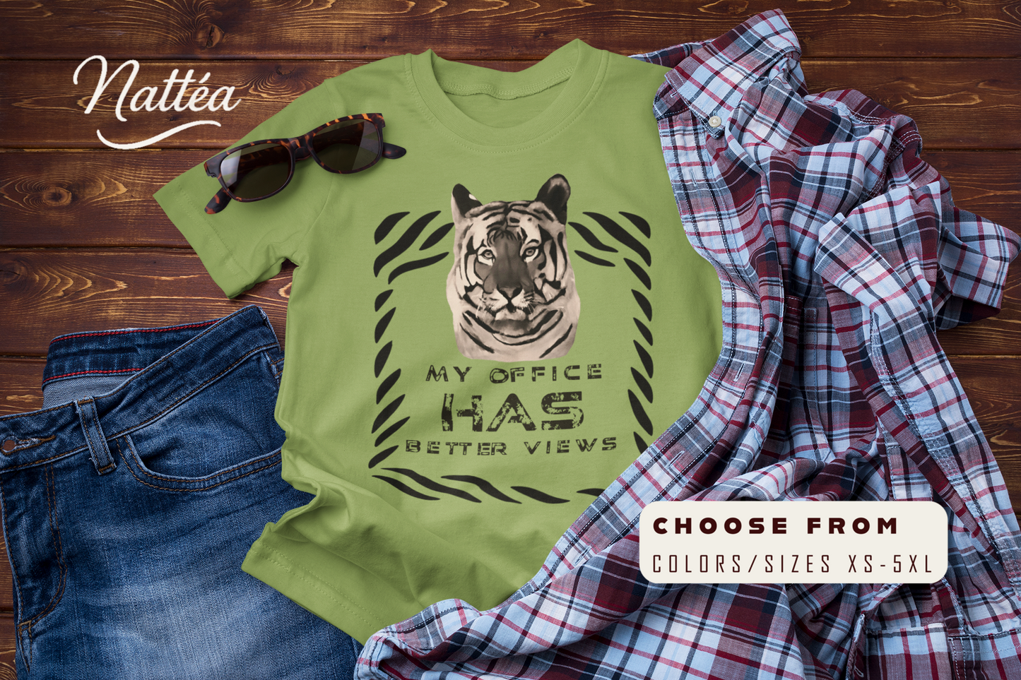 My Office Has Better Views T-Shirt – Funny Tiger Adventure Tee