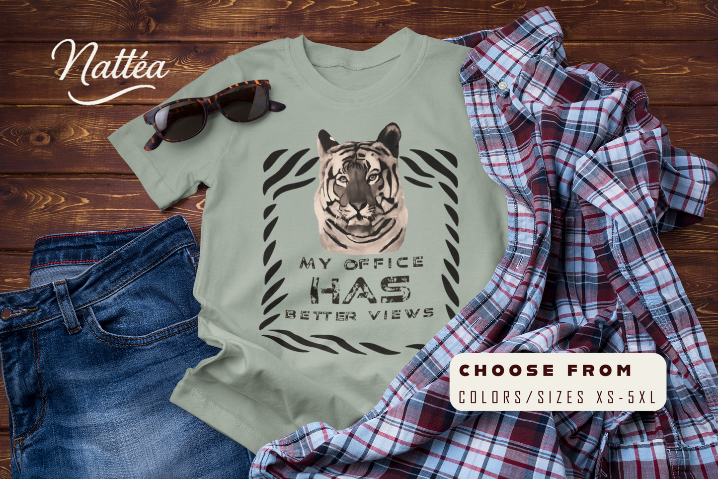 My Office Has Better Views T-Shirt – Funny Tiger Adventure Tee