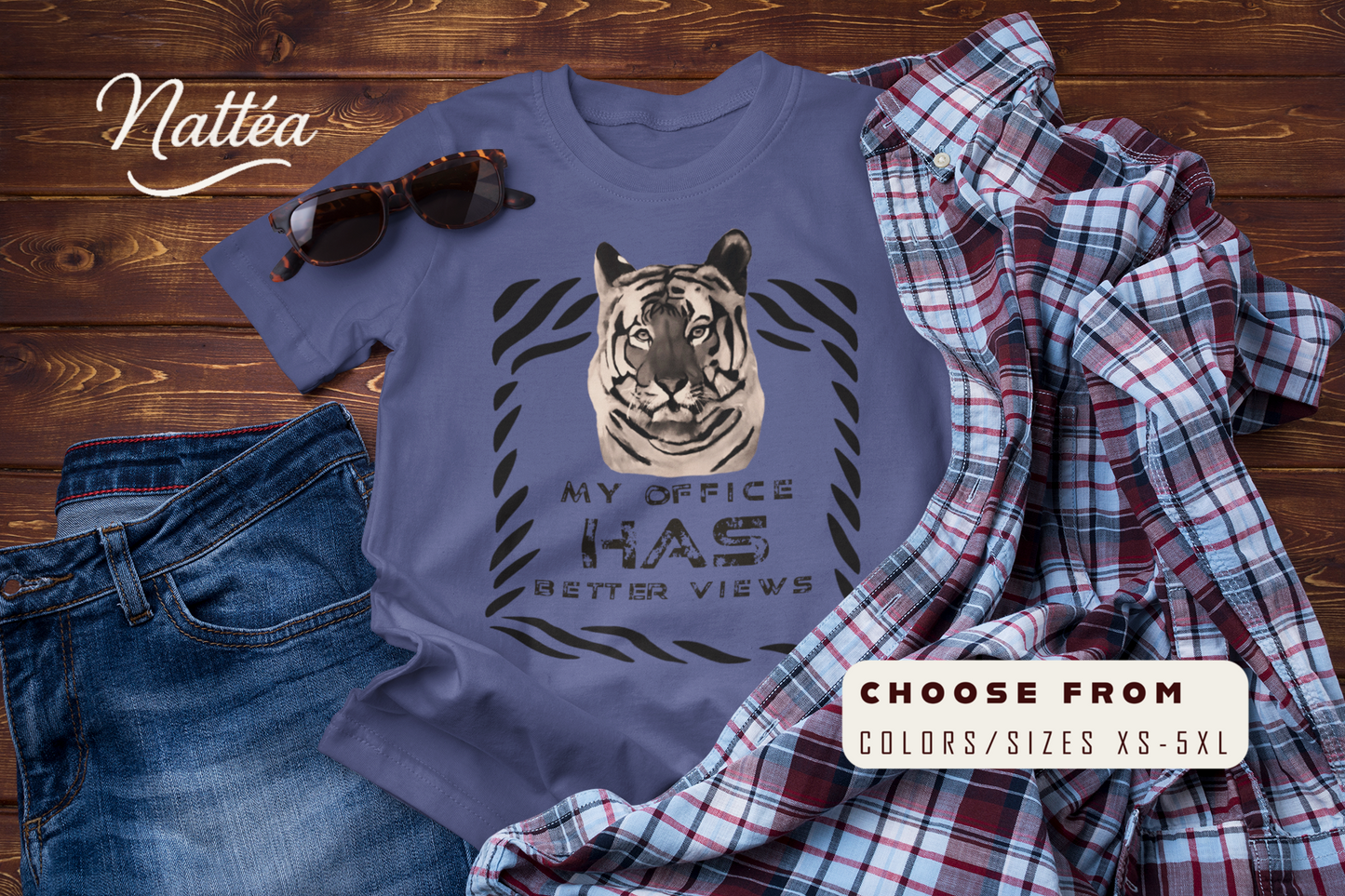 My Office Has Better Views T-Shirt – Funny Tiger Adventure Tee