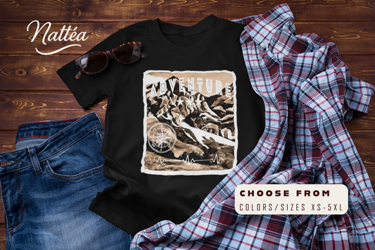 Adventure  T-Shirt – Retro Mountain Scene Outdoor Tee