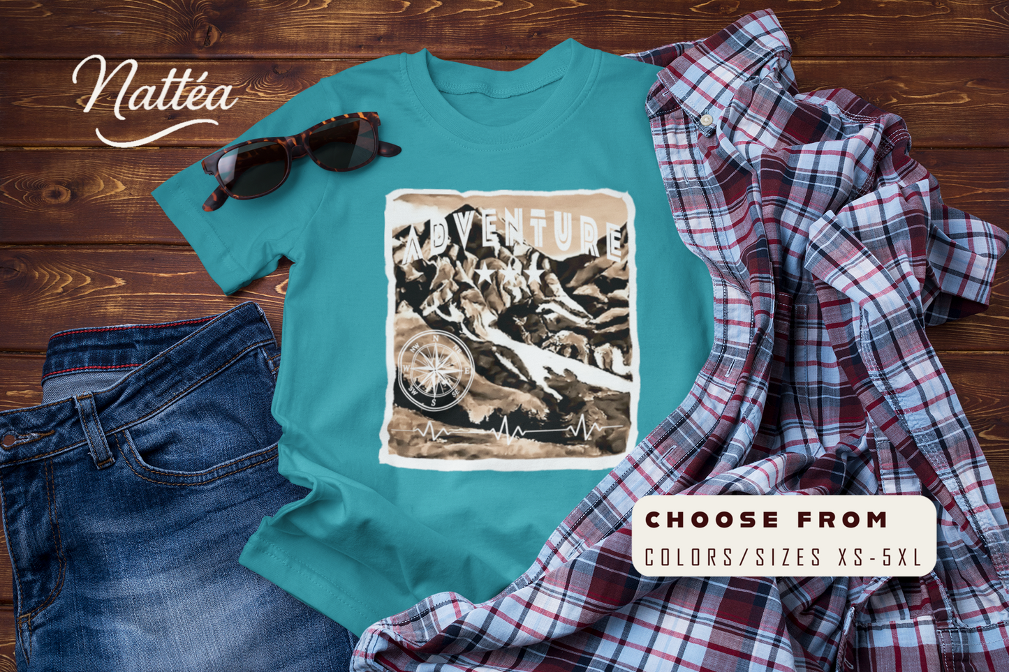 Adventure  T-Shirt – Retro Mountain Scene Outdoor Tee