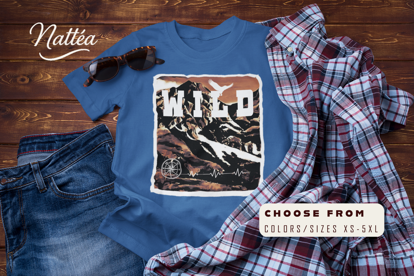 Wild Vintage  Mountain Scene T-Shirt