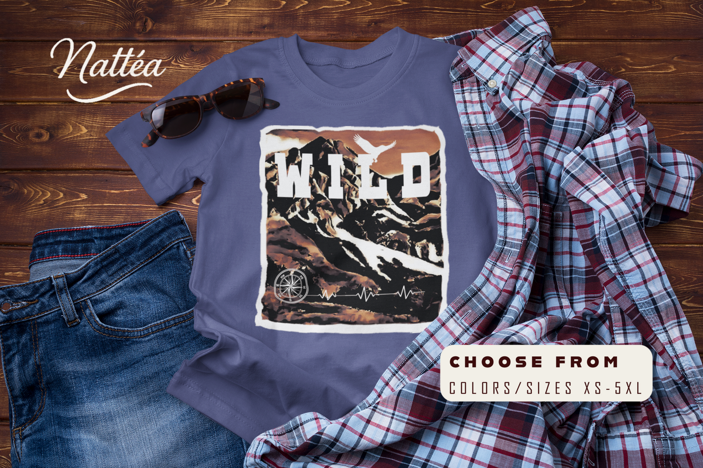 Wild Vintage  Mountain Scene T-Shirt