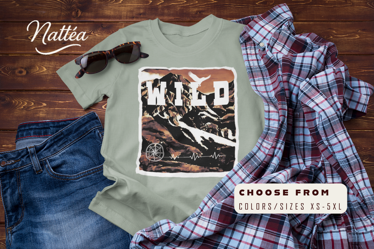 Wild Vintage  Mountain Scene T-Shirt
