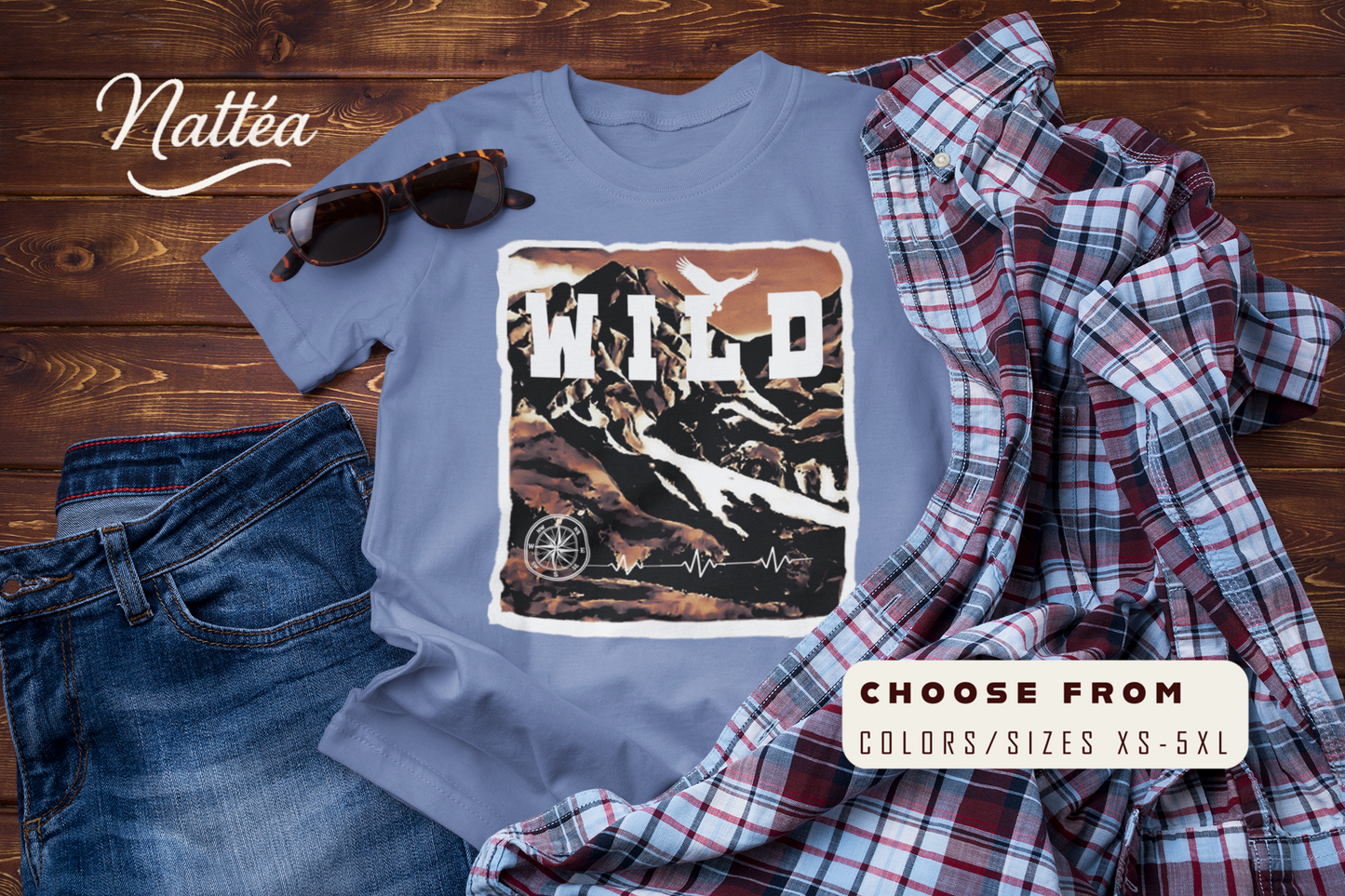 Wild Vintage  Mountain Scene T-Shirt