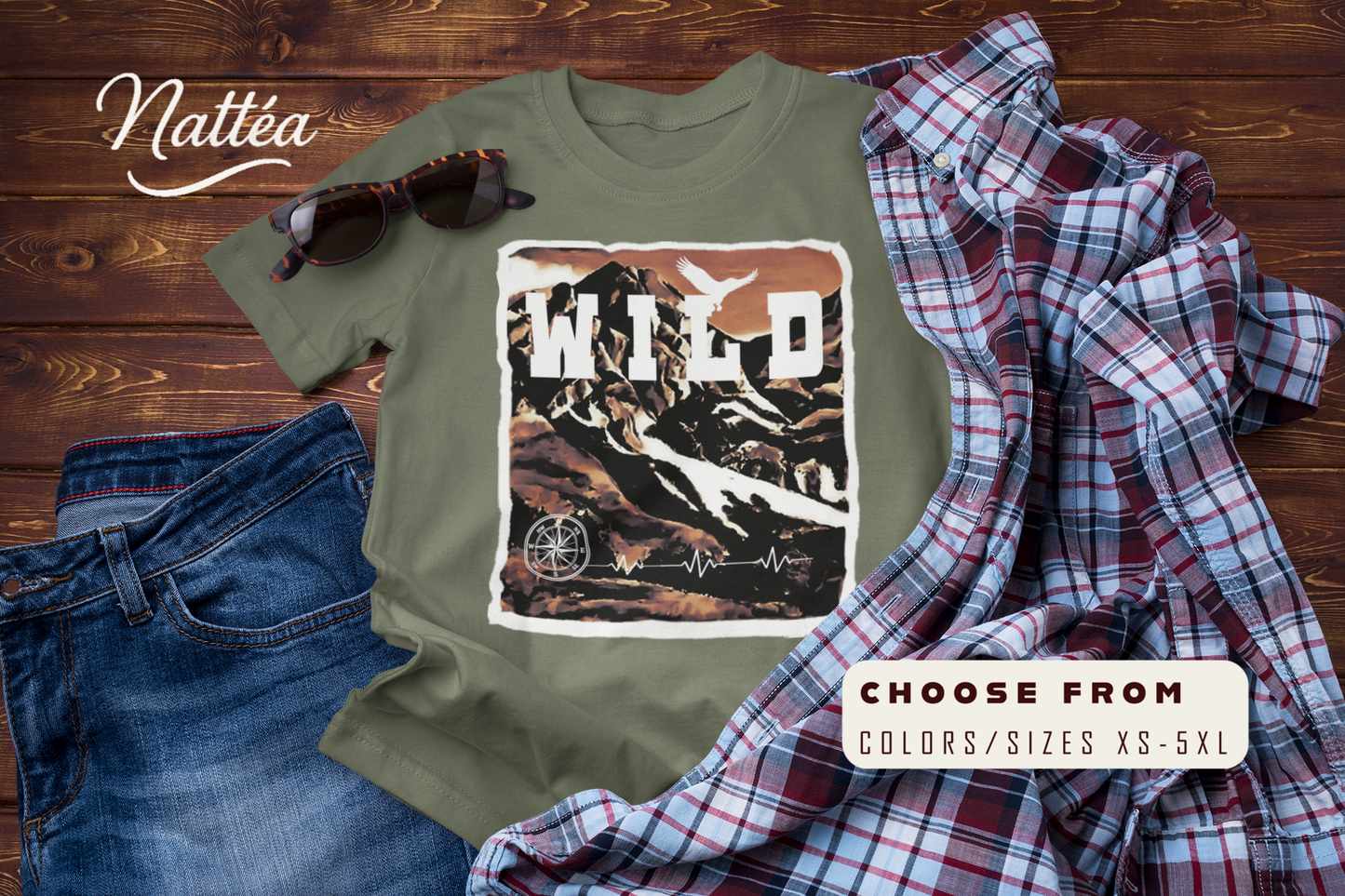 Wild Vintage  Mountain Scene T-Shirt