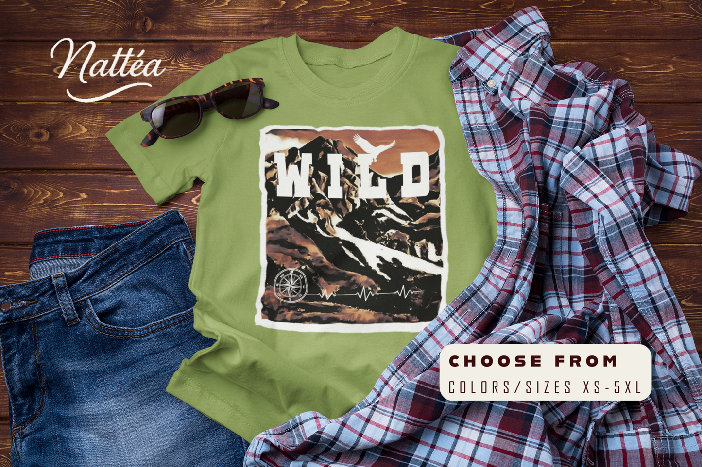 Wild Vintage  Mountain Scene T-Shirt