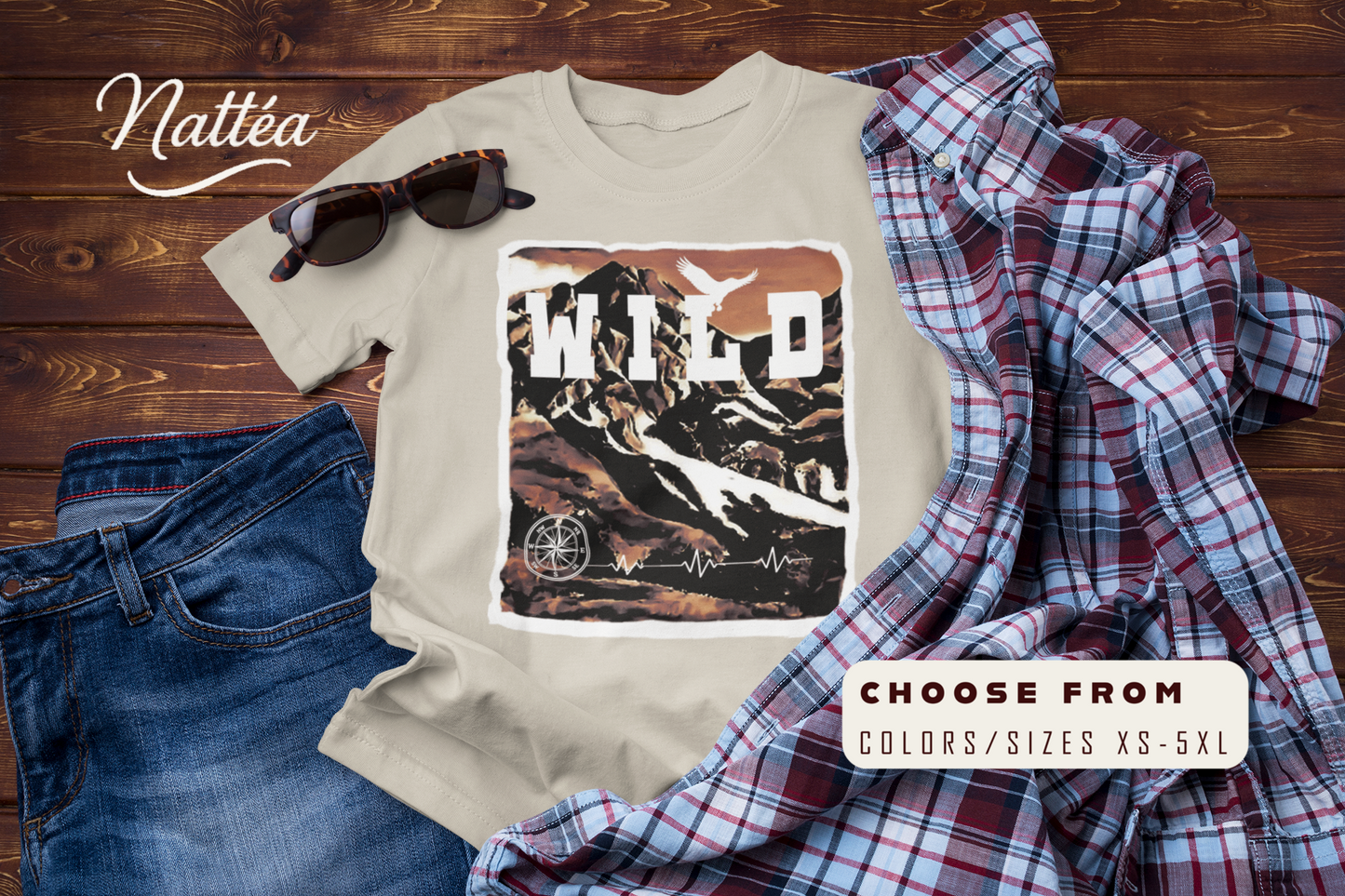 Wild Vintage  Mountain Scene T-Shirt