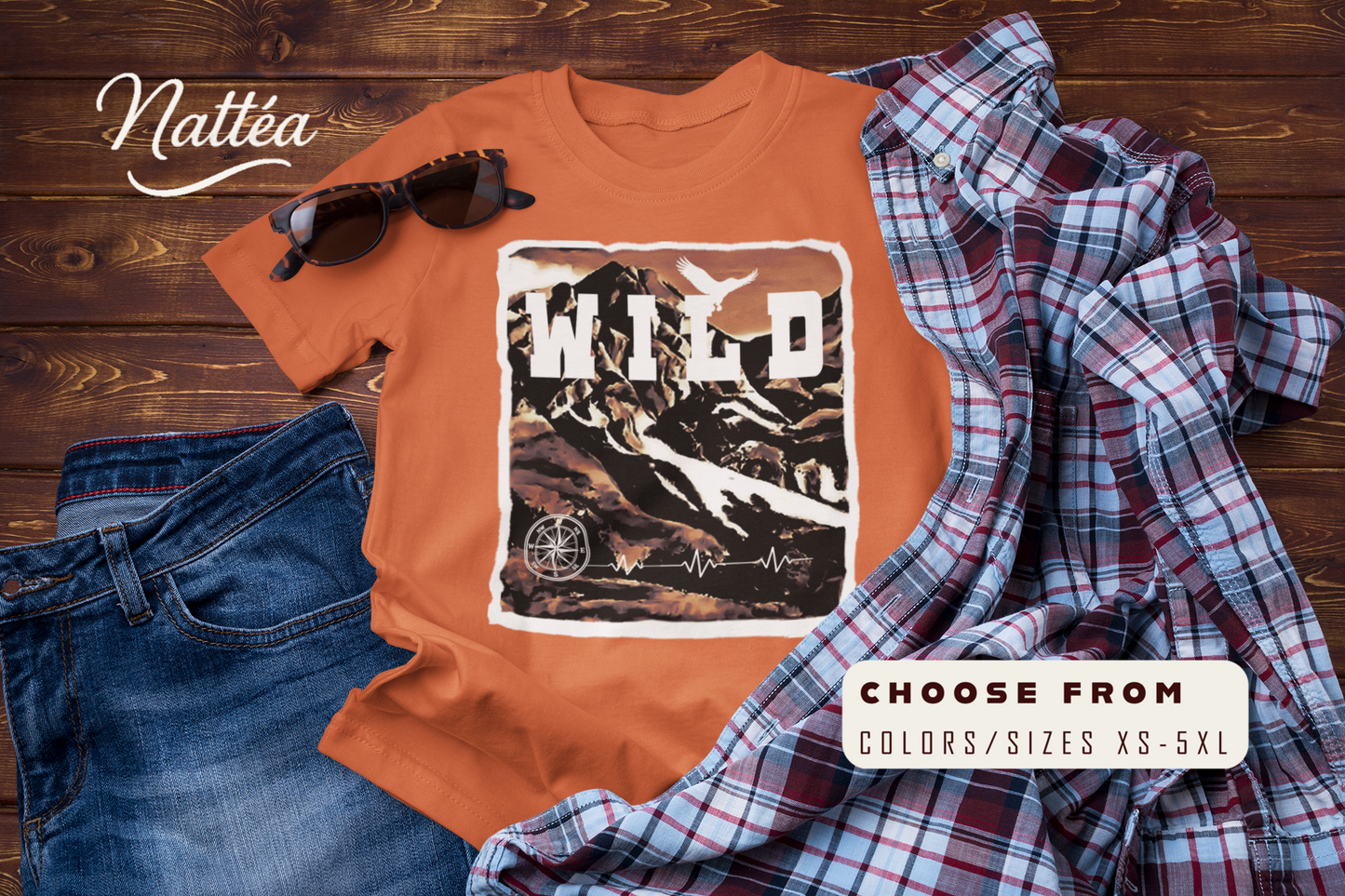 Wild Vintage  Mountain Scene T-Shirt