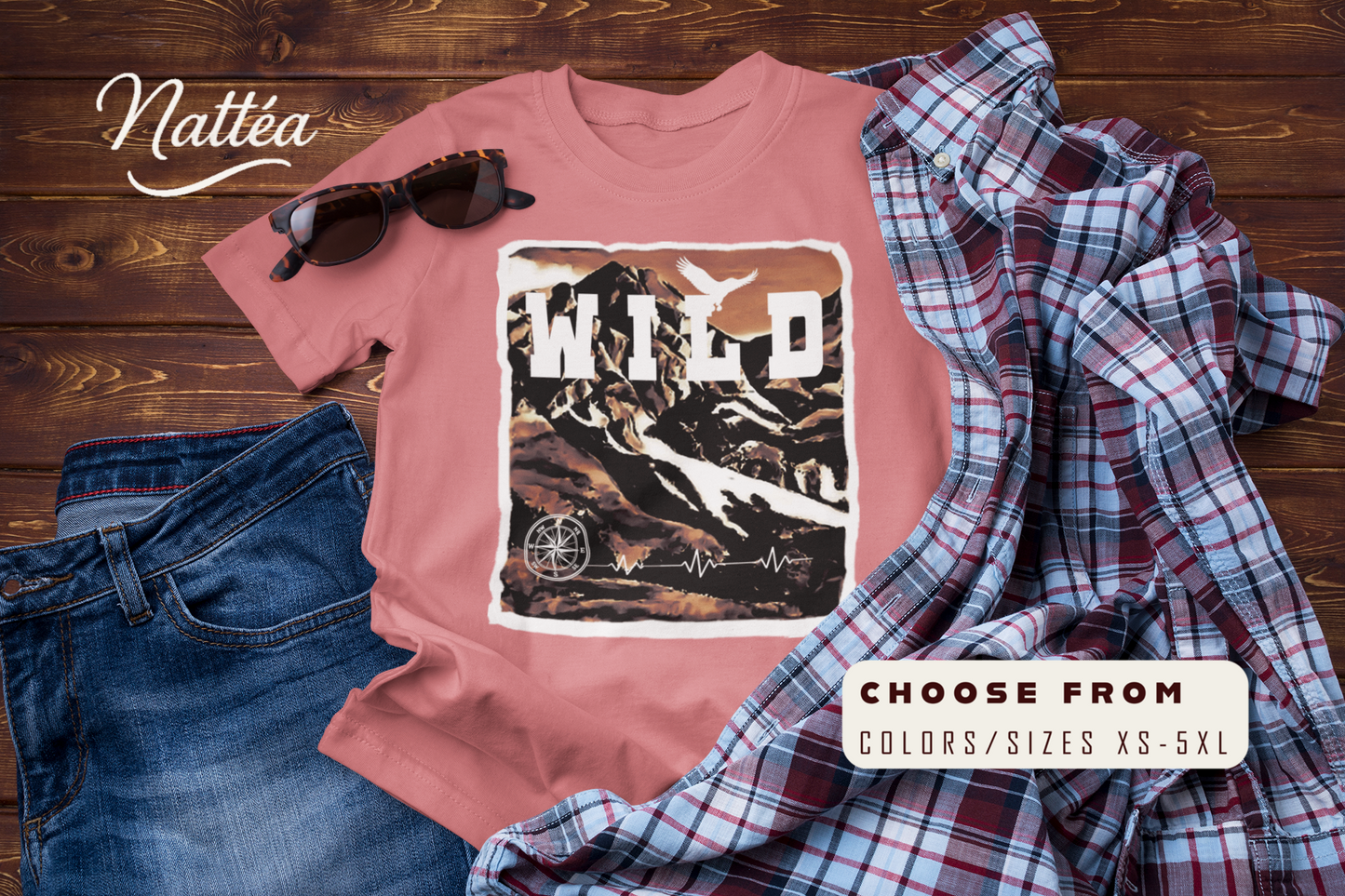 Wild Vintage  Mountain Scene T-Shirt