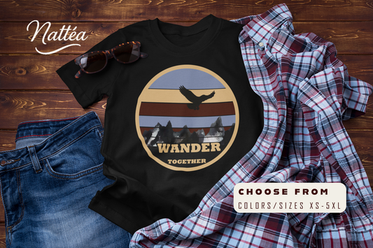 28.Vintage Mountain Wander Together T-Shirt – Adventure Nature Tee