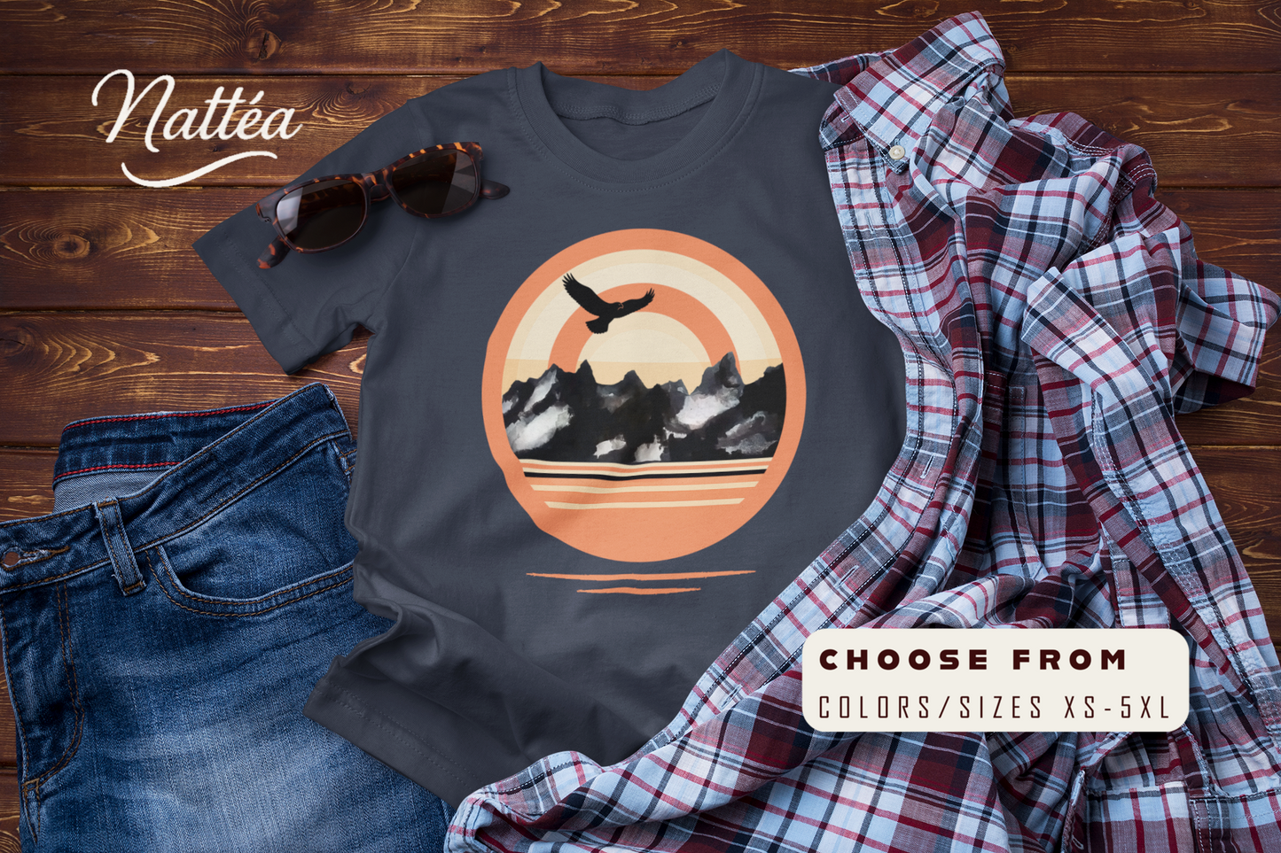 Retro Ea Sunset T-Shirt – Vintage Mountain Adventure Tee