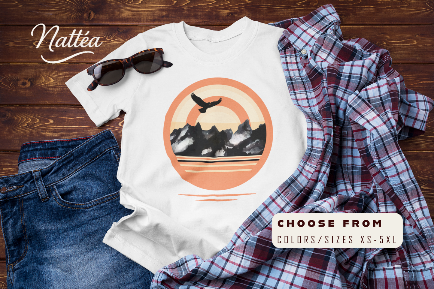 Retro Ea Sunset T-Shirt – Vintage Mountain Adventure Tee