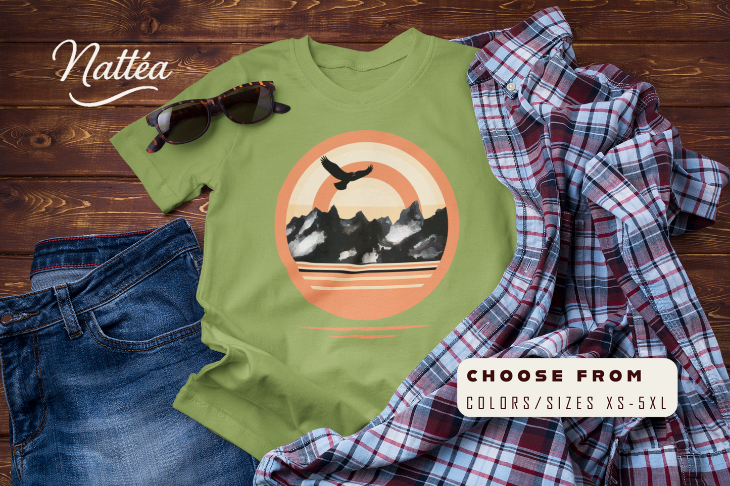 Retro Ea Sunset T-Shirt – Vintage Mountain Adventure Tee