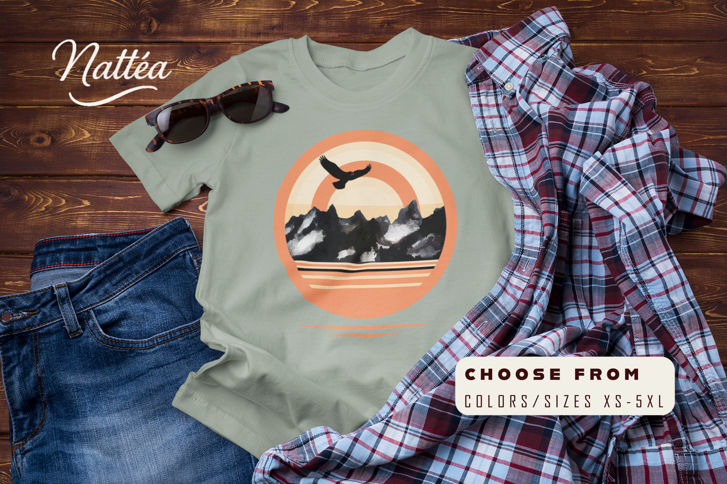 Retro Ea Sunset T-Shirt – Vintage Mountain Adventure Tee