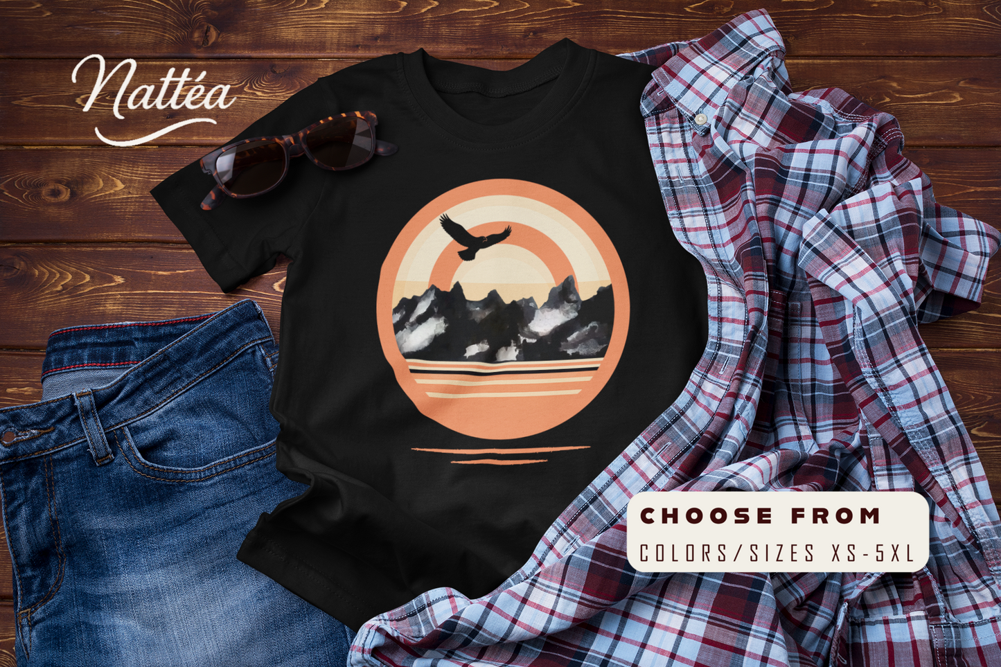 Retro Ea Sunset T-Shirt – Vintage Mountain Adventure Tee