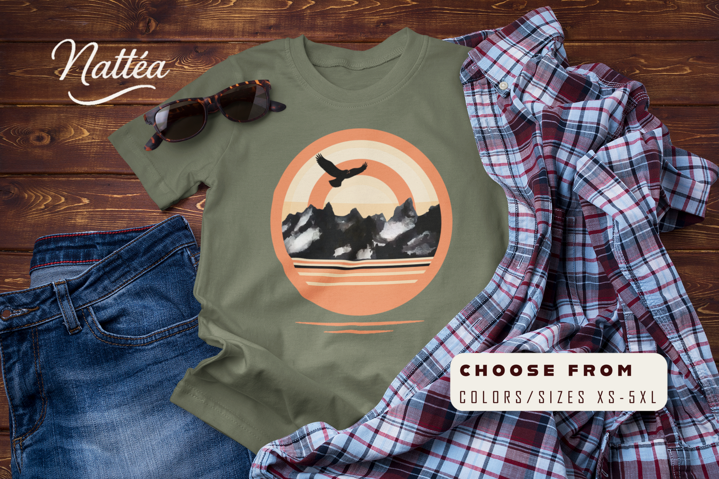 Retro Ea Sunset T-Shirt – Vintage Mountain Adventure Tee