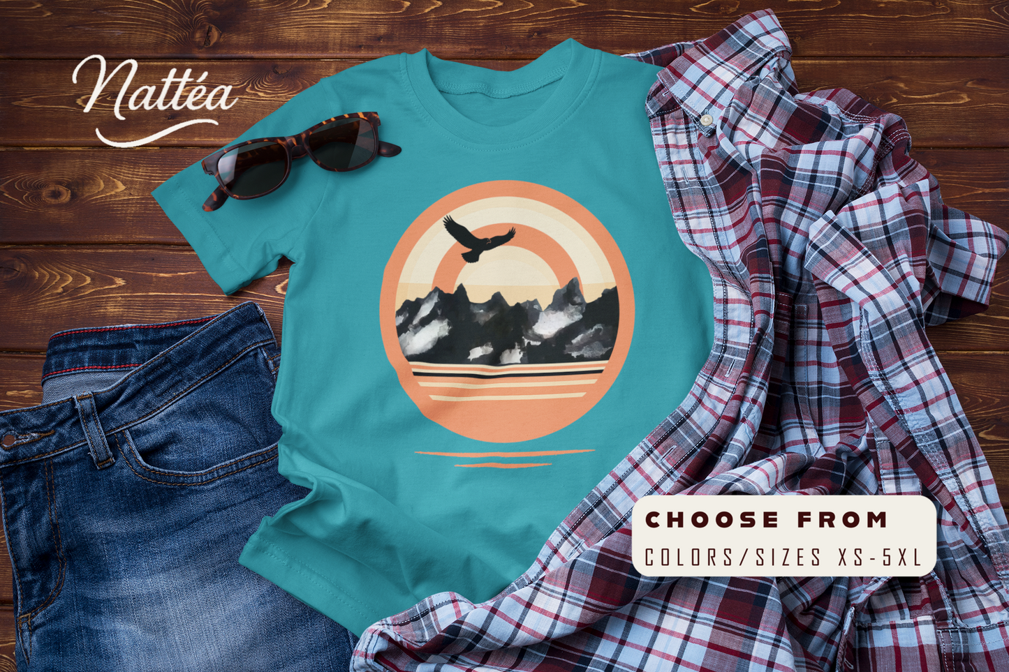 Retro Ea Sunset T-Shirt – Vintage Mountain Adventure Tee