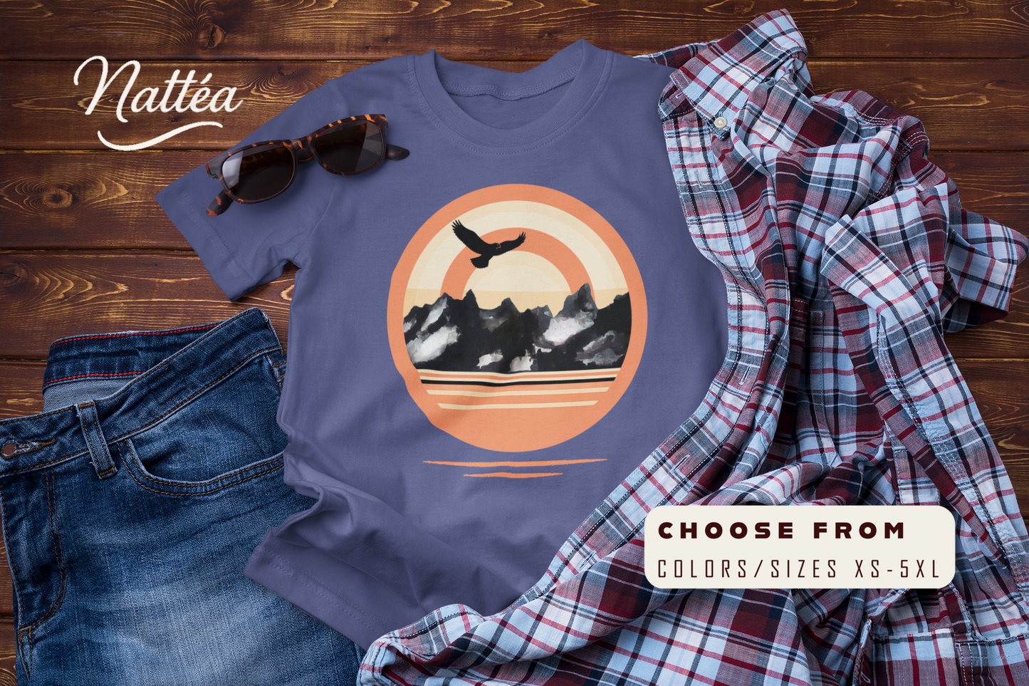 Retro Ea Sunset T-Shirt – Vintage Mountain Adventure Tee