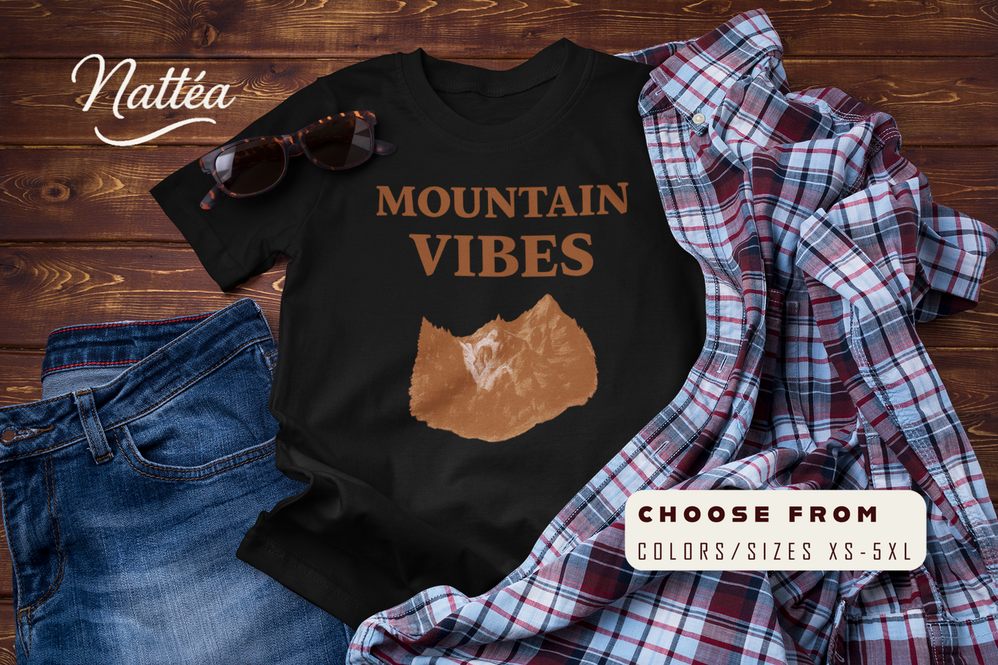Mountain Vibes T-Shirt – Retro Nature Adventure Hiking Tee