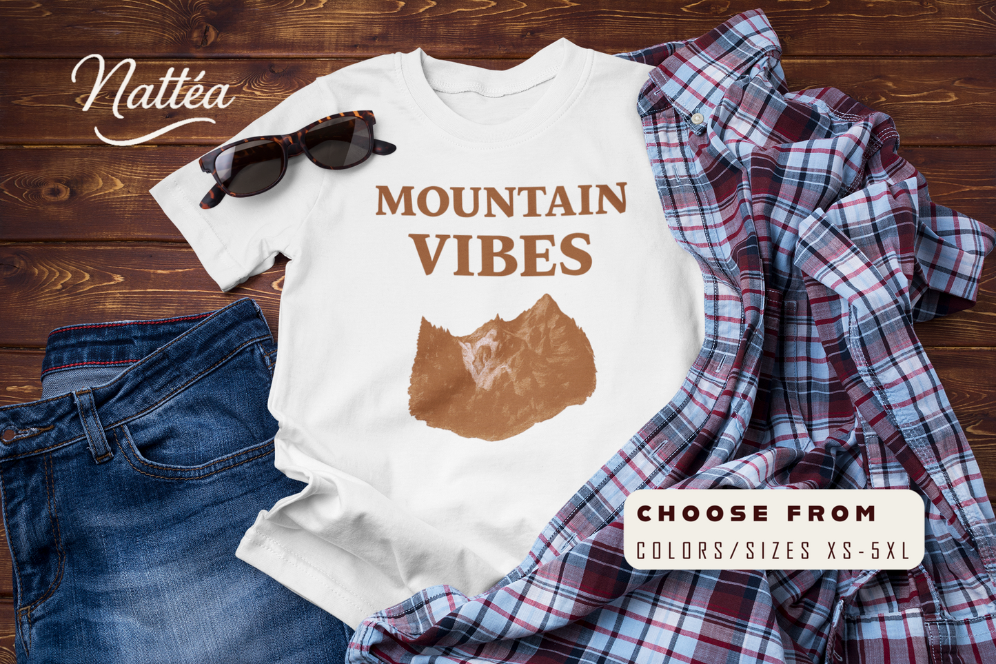Mountain Vibes T-Shirt – Retro Nature Adventure Hiking Tee