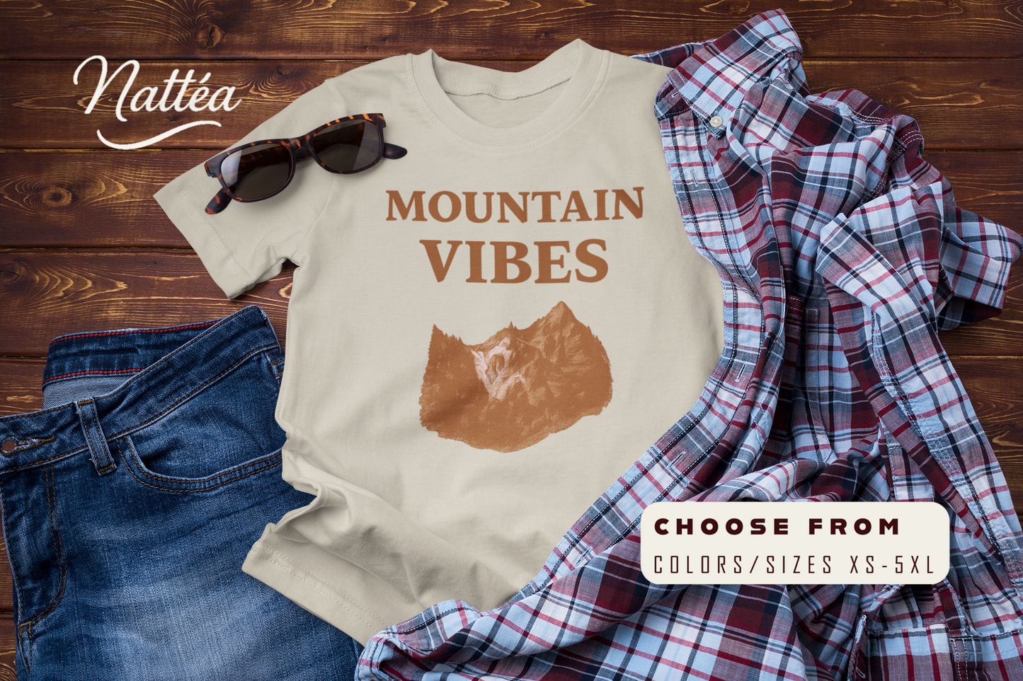 Mountain Vibes T-Shirt – Retro Nature Adventure Hiking Tee