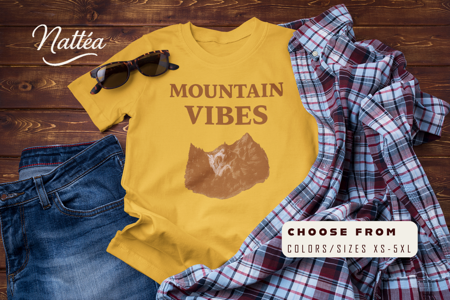 Mountain Vibes T-Shirt – Retro Nature Adventure Hiking Tee