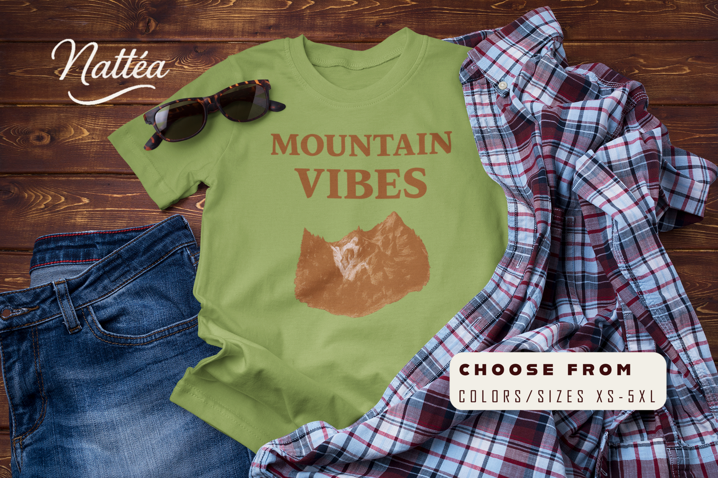 Mountain Vibes T-Shirt – Retro Nature Adventure Hiking Tee
