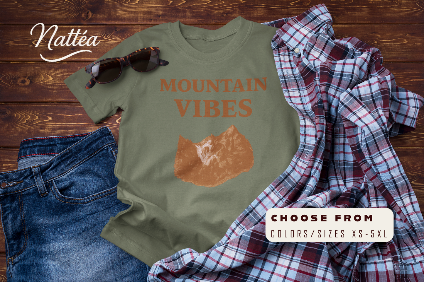 Mountain Vibes T-Shirt – Retro Nature Adventure Hiking Tee