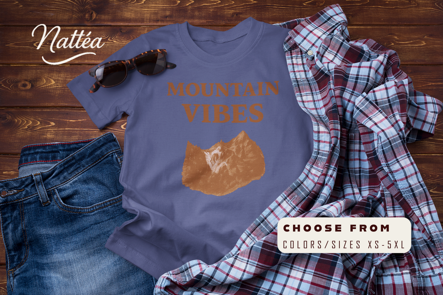 Mountain Vibes T-Shirt – Retro Nature Adventure Hiking Tee