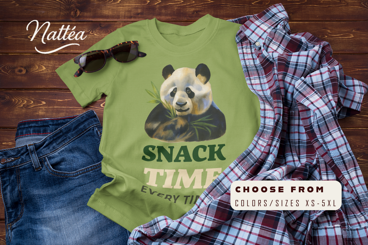 Snack Time Travel T-Shirt – Funny Panda Adventure Tee for Explorers