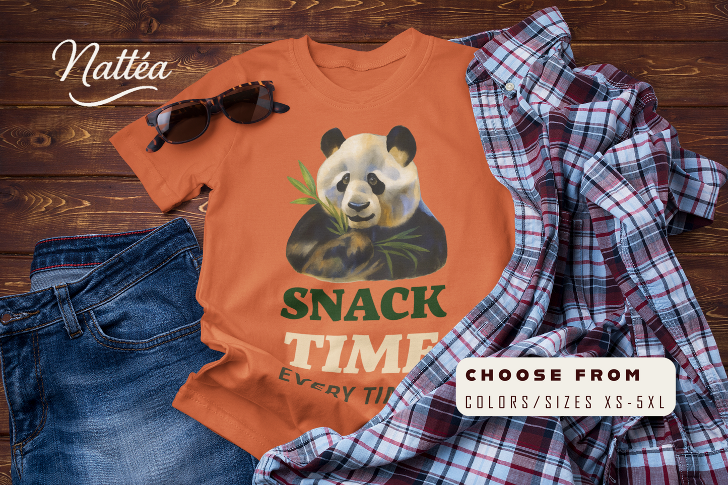 Snack Time Travel T-Shirt – Funny Panda Adventure Tee for Explorers