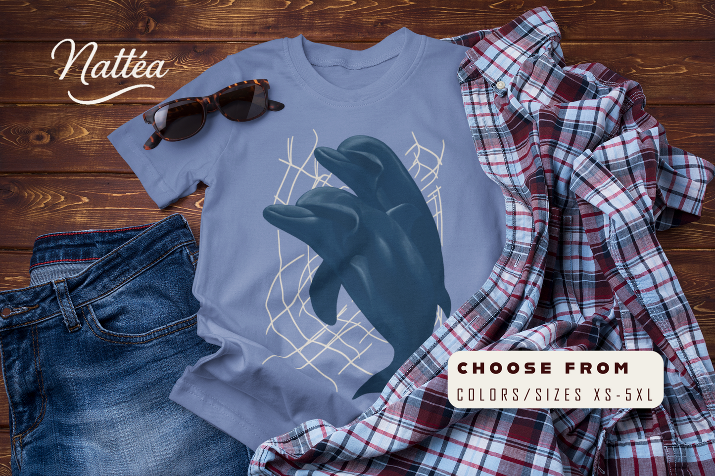 Blue Horizon Dreams – Dolphin Travel Ocean Lover Tee