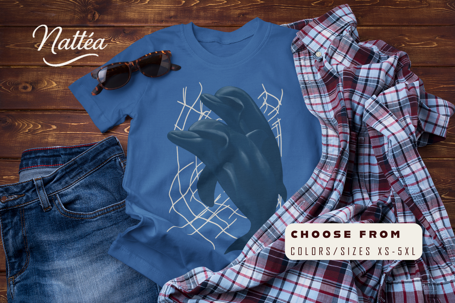 Blue Horizon Dreams – Dolphin Travel Ocean Lover Tee