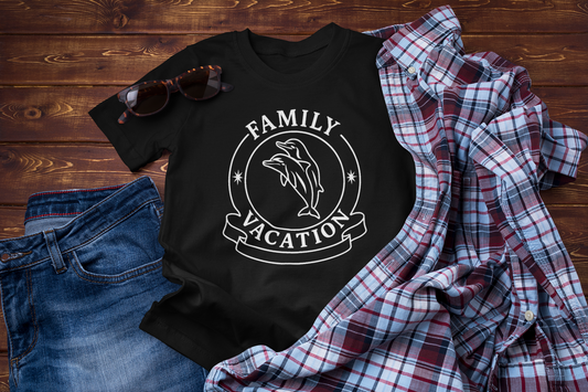 Dolphins T-Shirt – Family Vacation Ocean Travel Design.