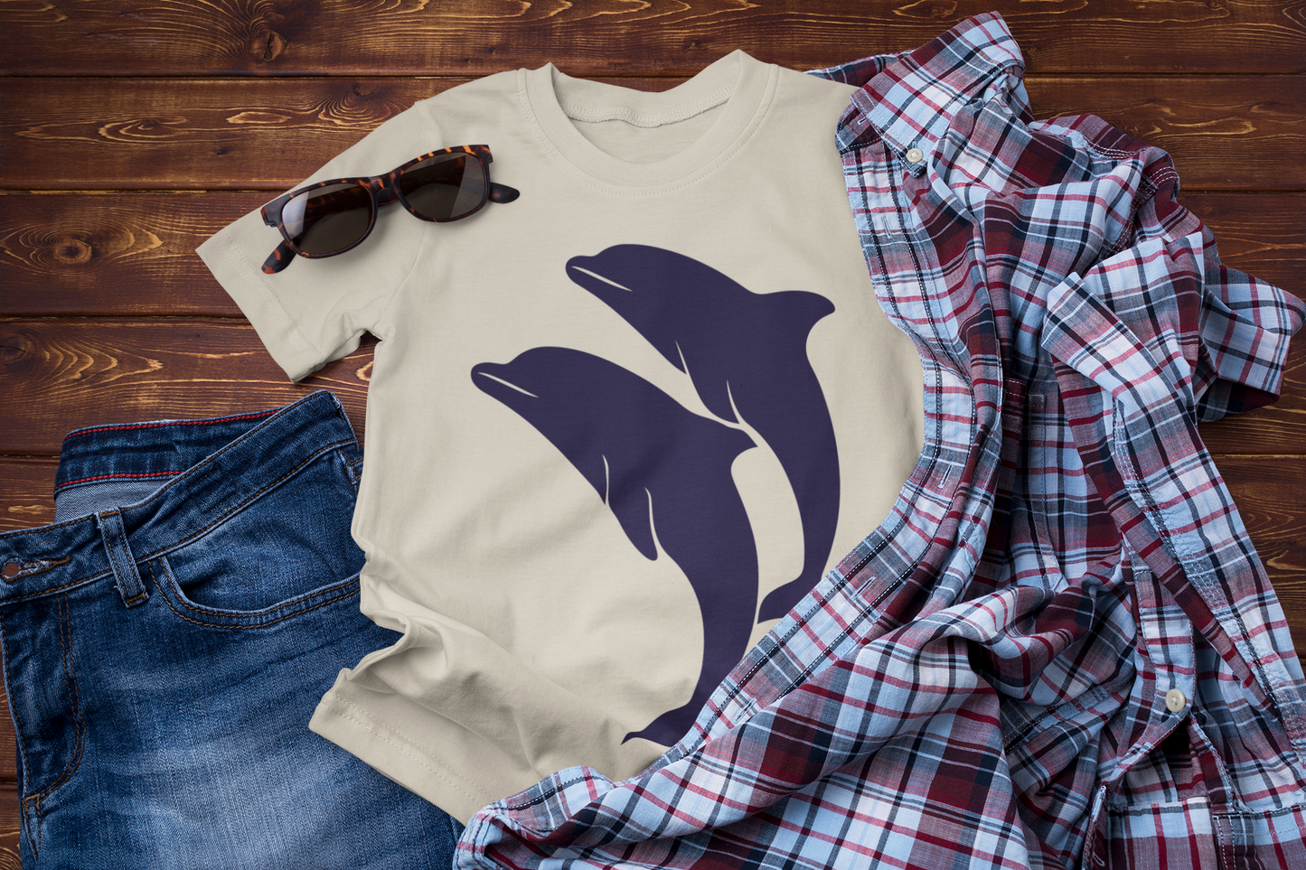 Dancing Dolphins Tee – Ocean Freedom Shirt for Dreamers & Travelers