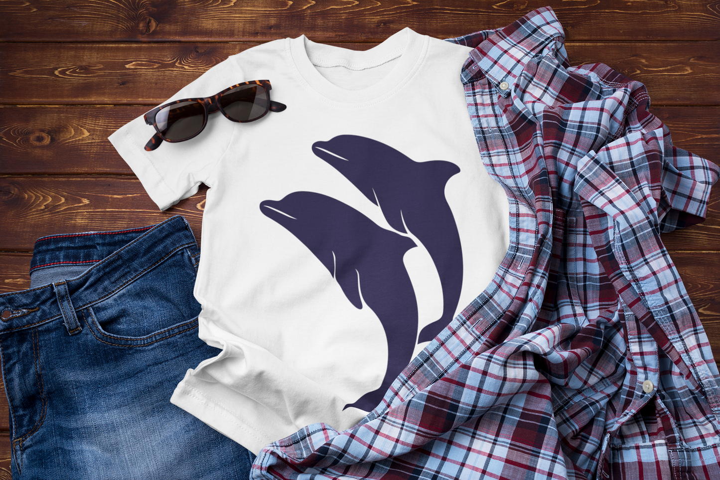 Dancing Dolphins Tee – Ocean Freedom Shirt for Dreamers & Travelers