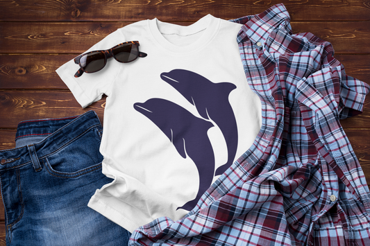 Dancing Dolphins Tee – Ocean Freedom Shirt for Dreamers & Travelers