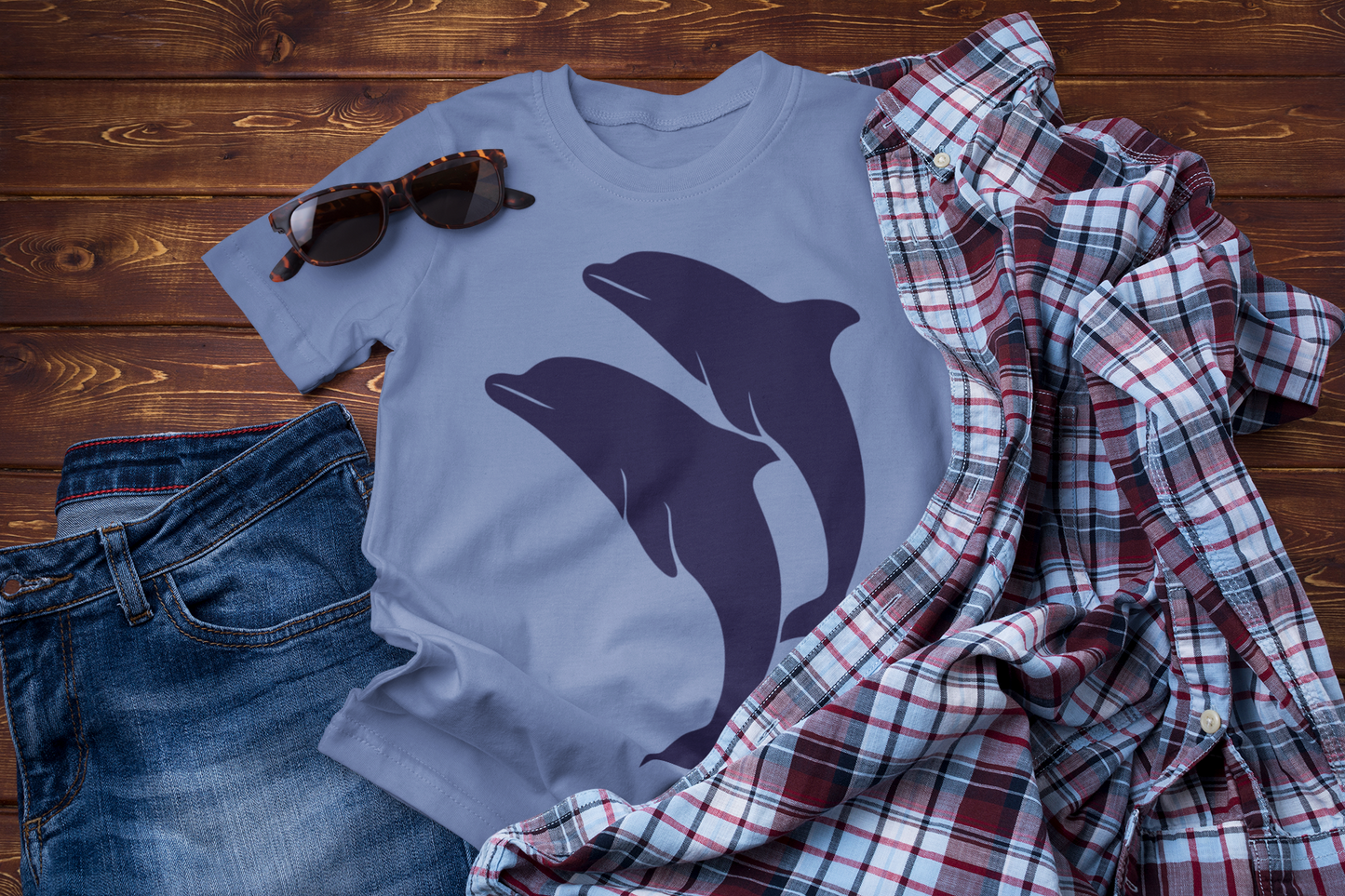 Dancing Dolphins Tee – Ocean Freedom Shirt for Dreamers & Travelers