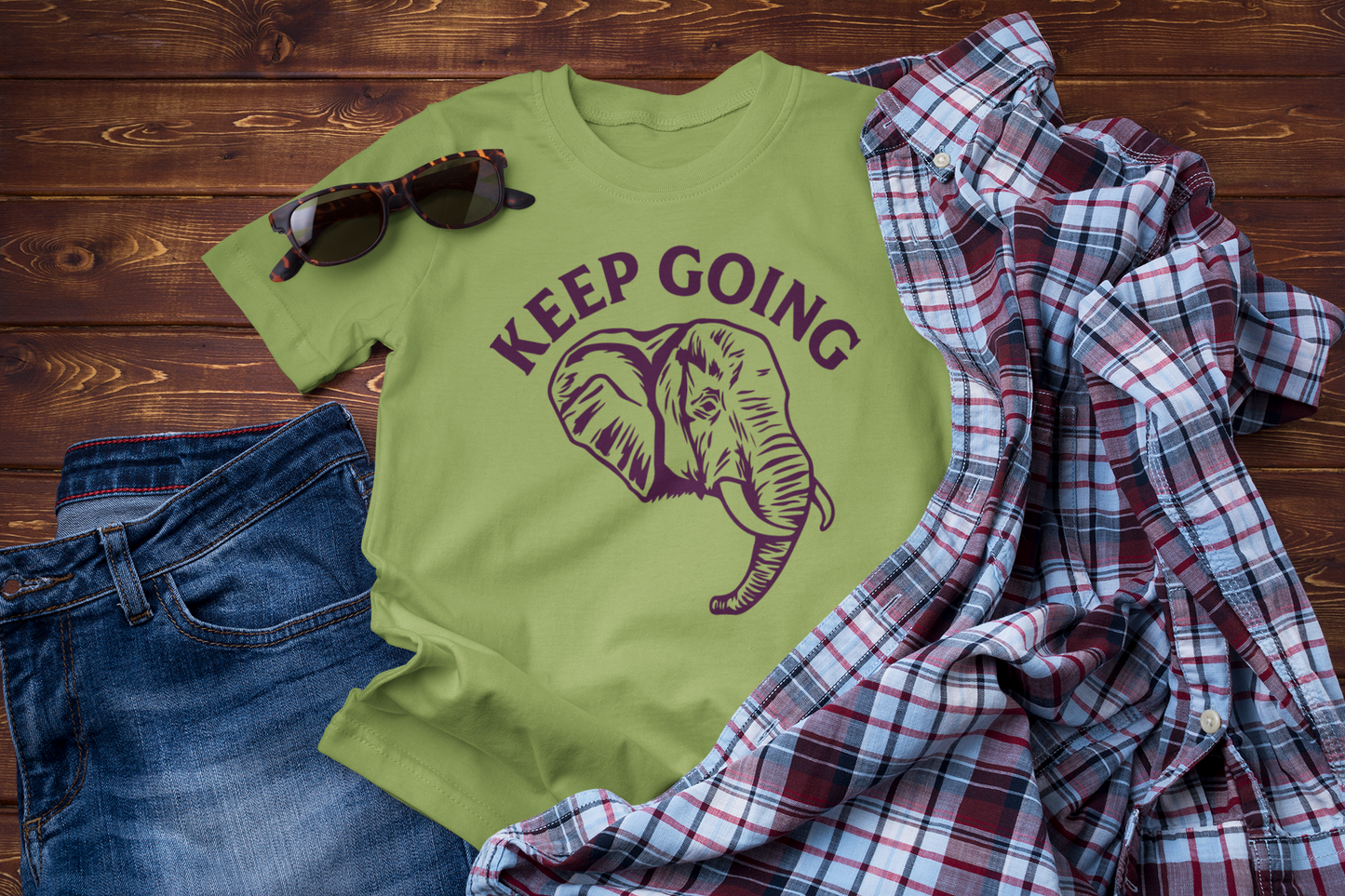 Keep Going Elephant T-Shirt – Strength & Perseverance Travel Tee