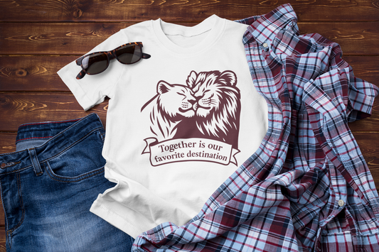 Together Is Our Favorite Destination – Romantic Travel T-Shirt for Couples & Animal Lovers