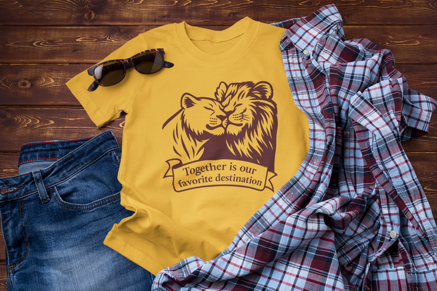 Together Is Our Favorite Destination – Romantic Travel T-Shirt for Couples & Animal Lovers