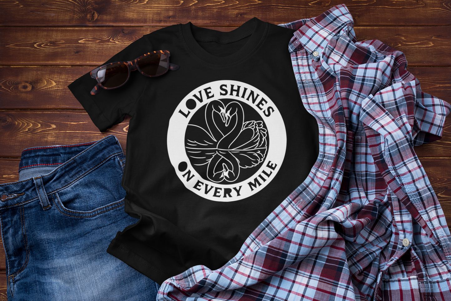 Golden Journey: Love Shines on Every Mile T-shirt