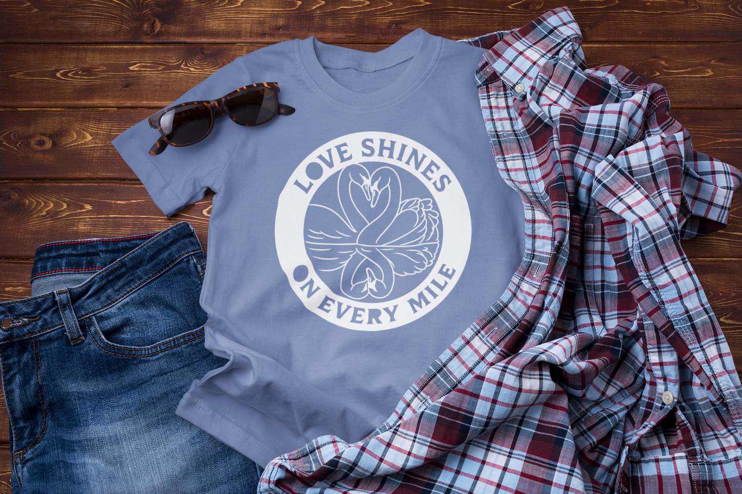 Golden Journey: Love Shines on Every Mile T-shirt