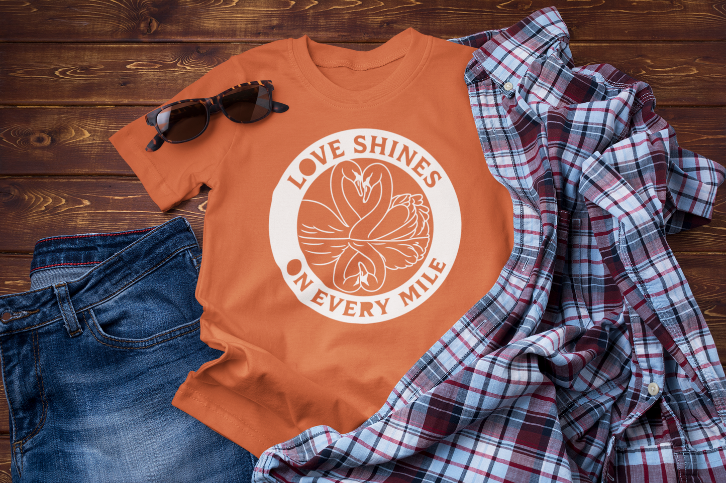 Golden Journey: Love Shines on Every Mile T-shirt