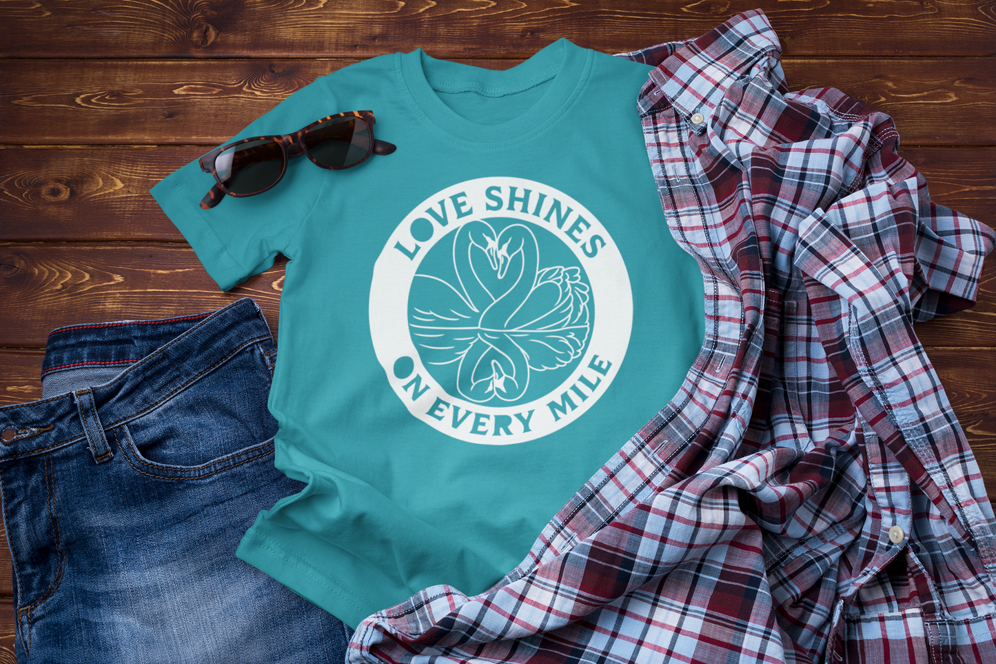 Golden Journey: Love Shines on Every Mile T-shirt