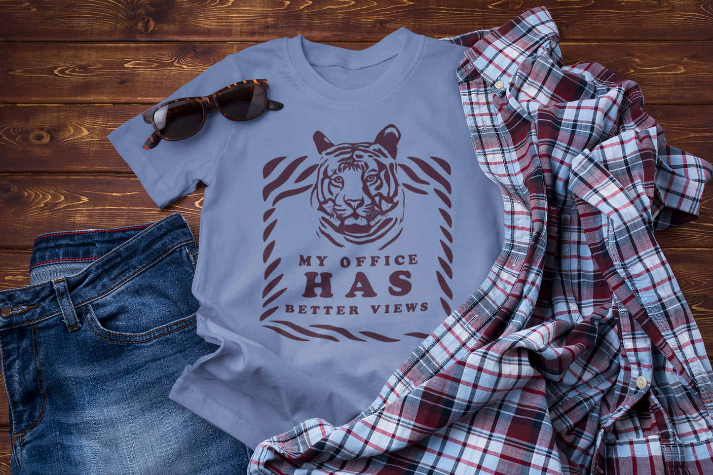 My Office Has Better Views T-Shirt – Funny Tiger Adventure Tee