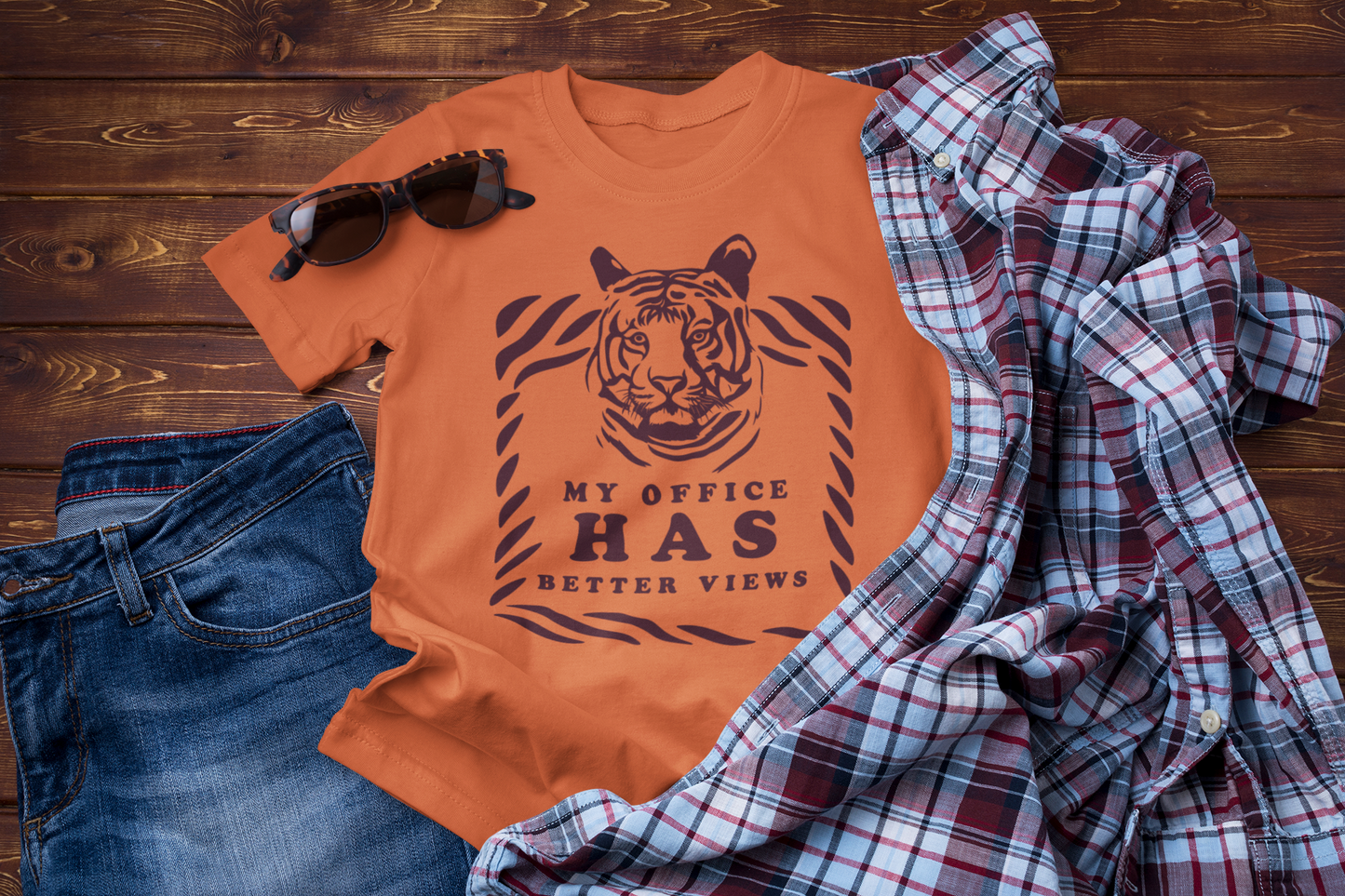 My Office Has Better Views T-Shirt – Funny Tiger Adventure Tee